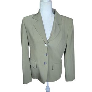 Kasper Light Moss Green Career Structured Blazer Sz 8